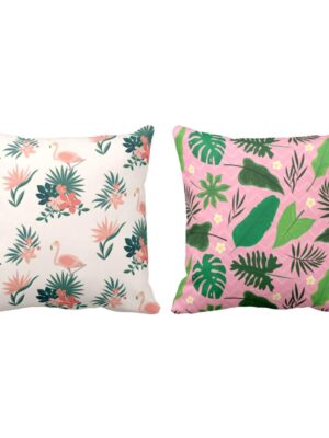 Tantalizing Taking Floral Cushion Covers 16x16 Inches | Pack of 2 Throw Pillow Covers | Floral Cushion Covers for Sofa, Couch, Chair & Ho