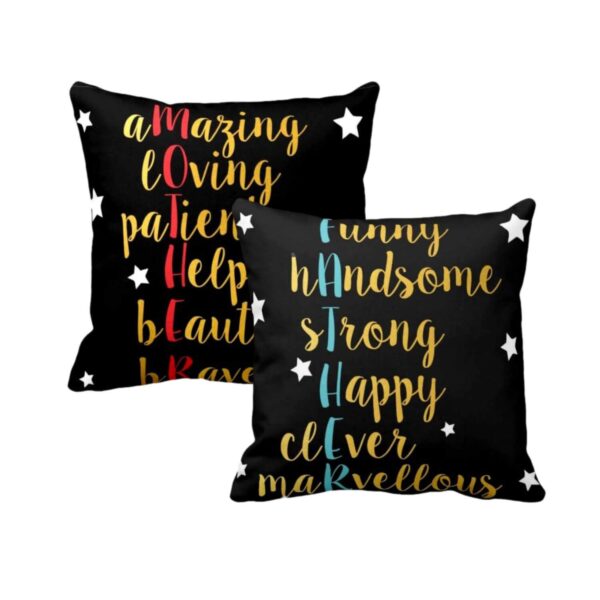 Birthday Gifts for Mom Dad 20 x 20 inches Beautiful Mother Father Definitionr Printed Velvet Cushion Cover Throw Pillow