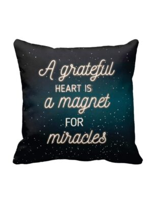 12X12 inches Cushion Cover Motivational Quotes Printed Grateful Heart is a Magnet for Miracles Sofa Throw Pillows Black