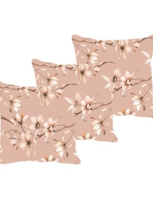 12X12 inches Set of 3 Cushion Covers Alluring Floral Flowers Printed Sofa Throw Pillows Multicolor