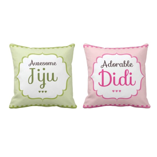 16X16 inches for Sister Didi Jiju, Cushion Cover Awesome Jiju Adorable Didi Set of 2