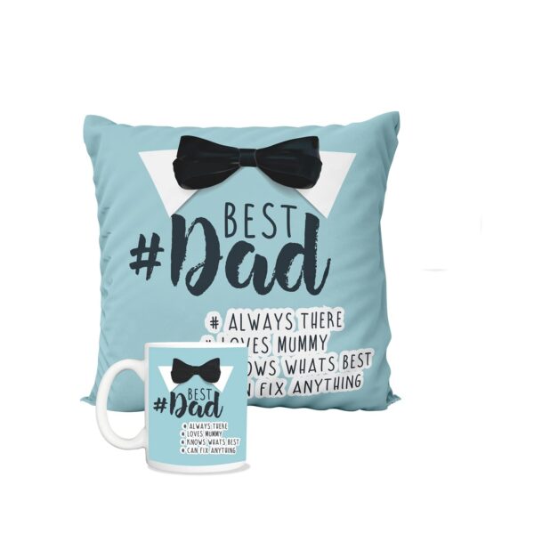 Father's Day Gifts Mug, Cushion Cover, Fridge Magnet Combo Hamper Set of 3 for You are The Best Papa