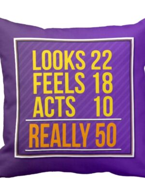 50th , Looks Feels Act Cushion Cover 16X16 inches
