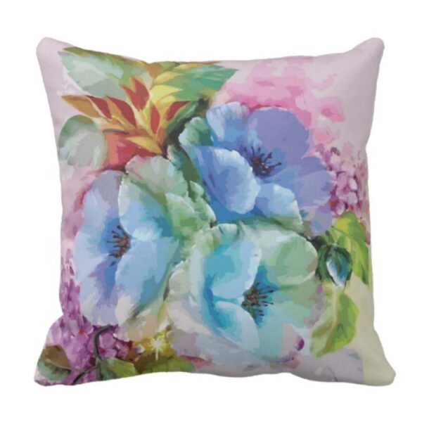 24X24 inches Set of 5 Cushion Covers Printed Floral Flower Sofa Throw Pillows Multicolor