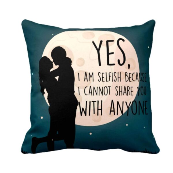 Valentine Chocolate Day Gifts Combo for Girlfriend Wife Mug, Cushion Cover, 10 Dairy Milk Cadbury Chocolate I Can't Share You with Anyone Lo