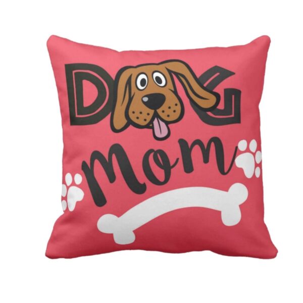 Birthday Gifts for Mom 24 x 24 inches Dog Mom Pets Printed Velvet Cushion Cover Throw Pillow