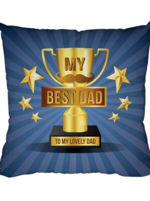 Birthday Gifts for Dad 12 x 12 inches Dad Definition Printed Velvet Cushion (with Filler) Throw Pillow