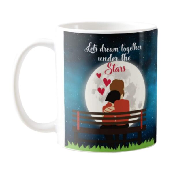 Valentine Gifts Combo for Wife Girlfriend Mug, Cushion Cover, 5 Dairy Milk Silk Chocolate Lets Dream Together Under Stars, with Coaster