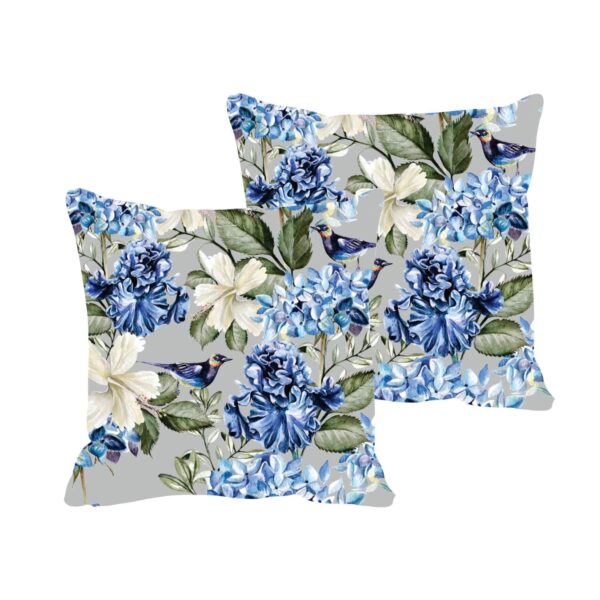 TheYaYaCafe® 24X24 inches Set of 2 Cushion Covers Alluring Bird Floral Flowers Printed Sofa Throw Pillows Multicolor