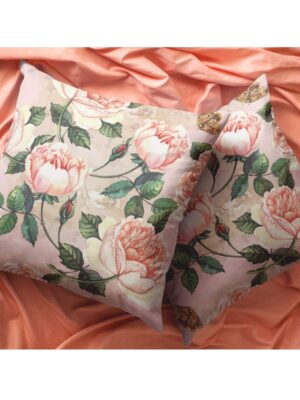 24X24 inches Set of 2 Cushion Covers Cute Floral Flowers Printed Sofa Throw Pillows Multicolor