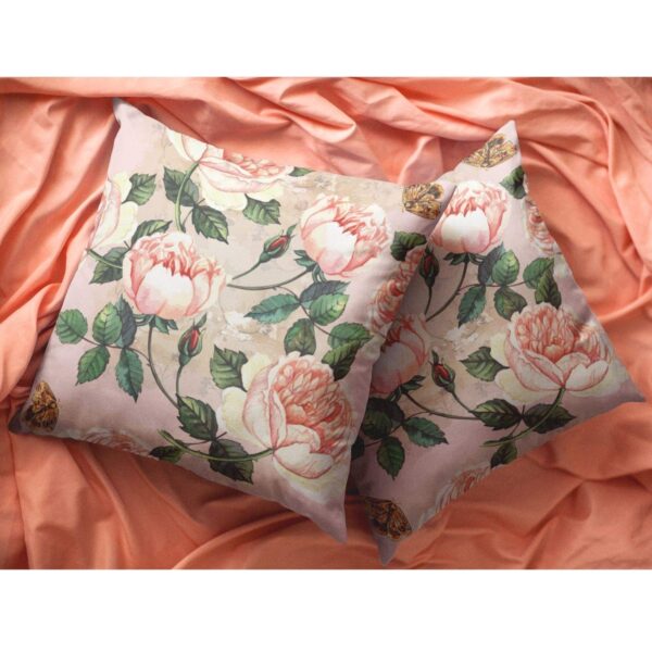 24X24 inches Set of 2 Cushion Covers Cute Floral Flowers Printed Sofa Throw Pillows Multicolor