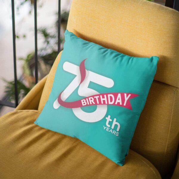 75th Birthday Gifts 75th Birthday Printed Cushion Cover (20 inch X 20 inch)
