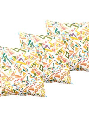 20X20 inches Set of 3 Cushion Covers Elegantly Abstract Printed Sofa Throw Pillows Multicolor