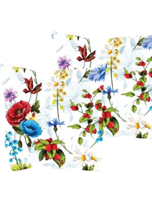 16X16 inches Set of 2 Cushion Covers Charming Floral Flowers Printed Sofa Throw Pillows Multicolor