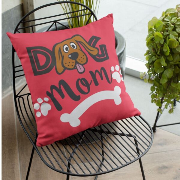 Birthday Gifts for Mom 24 x 24 inches Dog Mom Pets Printed Velvet Cushion Cover Throw Pillow