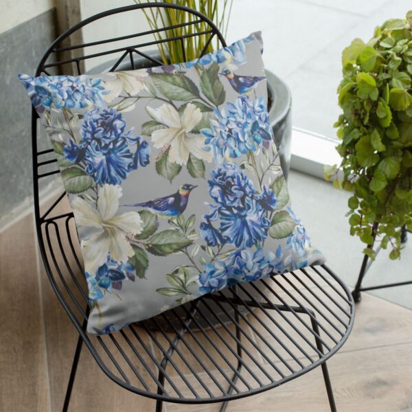 Alluring Bird Floral Cushion Cover – Home Decor Canvas Cotton 200TC | 24x24