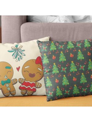 Christmas Gifts Cushion Covers House Decoration 20 x 20 inches Set of 2 - Xmas Tree Toy Snowman