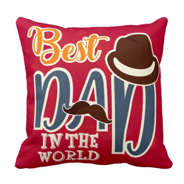Chic Best Dad in The World Cushion Cover for Fathers Day - 16X16 inches