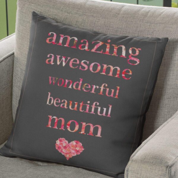 A Mom's Hug Cushion with Filler – 12x12 inch Soft Printed Cushion Cover | Washable, Skin-Friendly Fabric – Mother's Day & Birthday Gift f