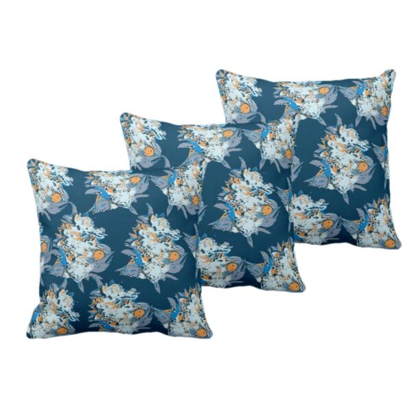 24X24 inches Set of 3 Cushion Covers Rare Abstract Printed Sofa Throw Pillows Multicolor