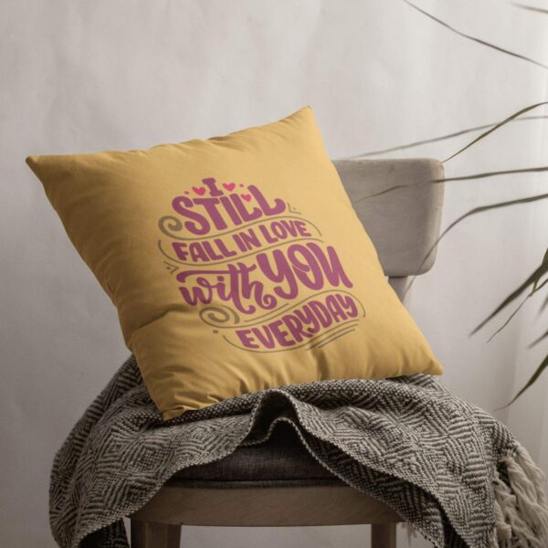 Birthday Gifts 12 x 12 inches Printed Velvet Cushion (with Filler) for Girlfriend Boyfriend Husband Wife Throw Pillow - Fall in Love with