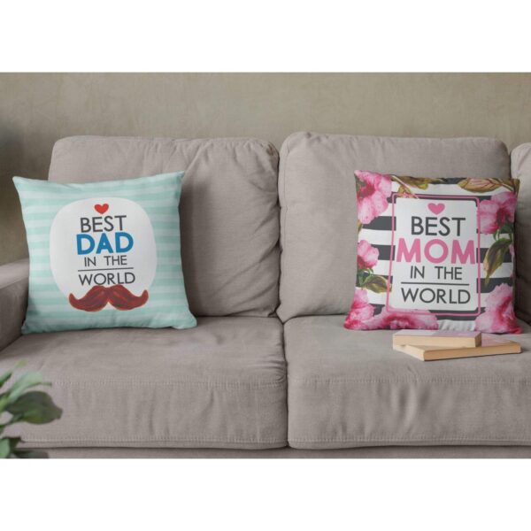 , Best Mom Dad in The World Cushion Covers 16x16 inches | Wedding Marriage Mothers Fathers Day