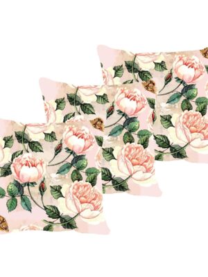 20X20 inches Set of 3 Cushion Covers Cute Floral Flowers Printed Sofa Throw Pillows Multicolor
