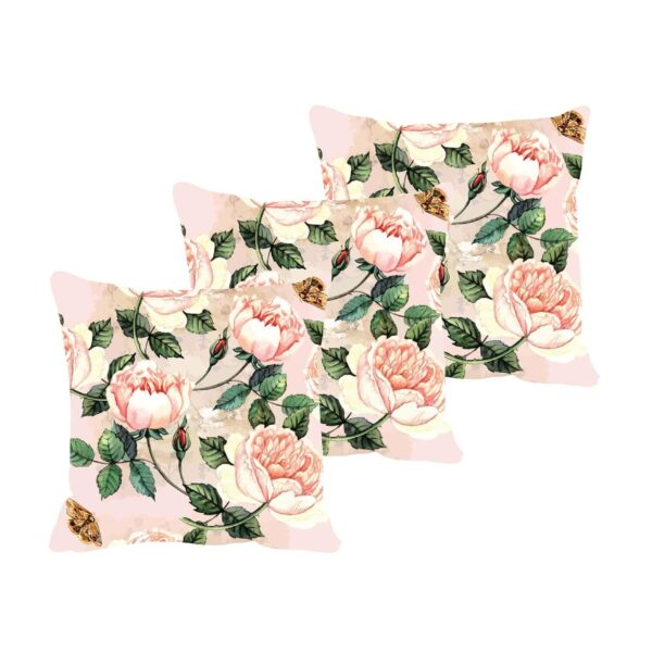 20X20 inches Set of 3 Cushion Covers Cute Floral Flowers Printed Sofa Throw Pillows Multicolor