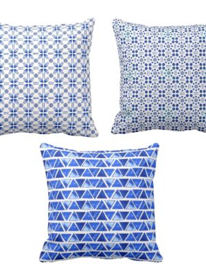 20 x 20 inch Classy Splendid Indigo Printed Cushion Covers Set of 3 for Home Sofa