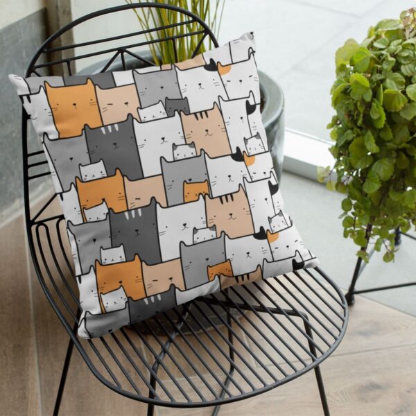 Cute Animal Baby Cat Printed Cushion Cover for Kids, Living Room, Bedroom, Sofa Throw Pillow Velvet - 16x16 Inches