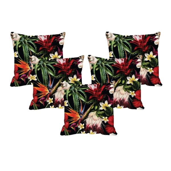 Attractively Floral Cushion Covers 12x12 Inches | Pack of 5 Throw Pillow Covers | Floral Cushion Covers for Sofa, Couch, Chair & Home Dec