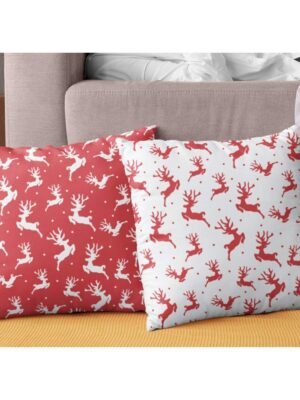 Christmas Gifts Cushion Covers House Decoration 16x16 inches Set of 2 - Reindeer Snowman