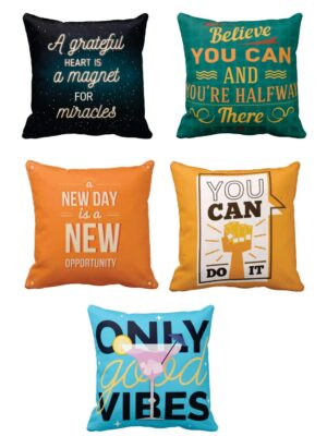 A Greatful Heart is A Magnet Motivational Quotes Cushion Cover Set of 5 20X20 inches