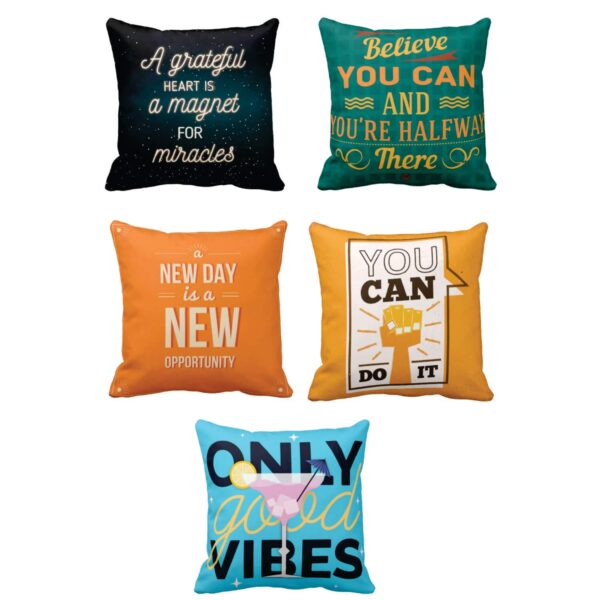 A Greatful Heart is A Magnet Motivational Quotes Cushion Cover Set of 5 20X20 inches