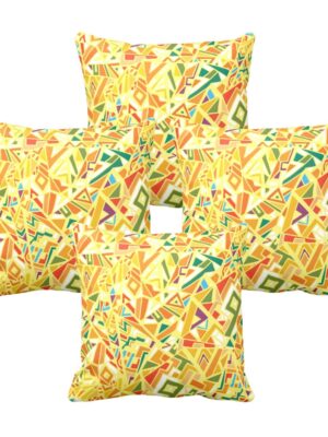 24X24 inches Set of 4 Cushion Covers Gracefully Abstract Printed Sofa Throw Pillows Multicolor