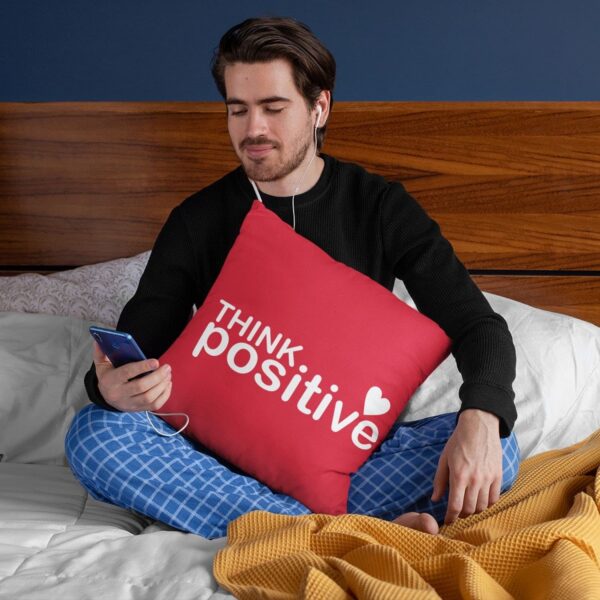 12X12 inches Cushion (with Filler) Motivational Think Positive Quotess Printed Challenge Your Limits Sofa Throw Pillows