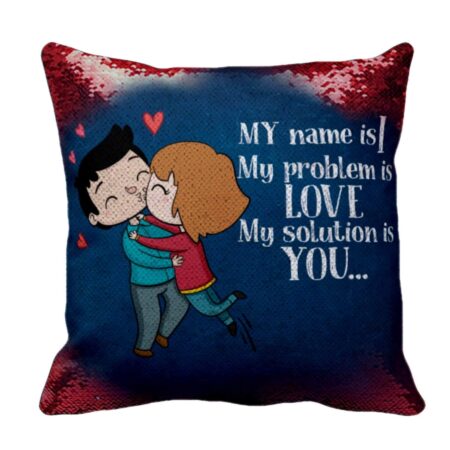 Yaya Cafe Sequin Cute I Love You Solution Cushion with Filler