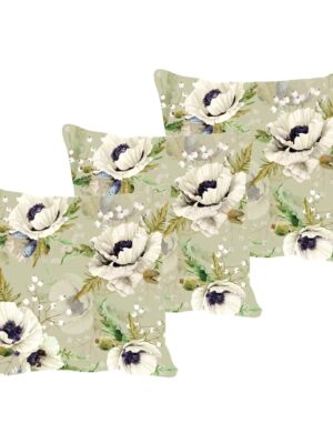 Delicate Floral Flowers Cushion Cover Set of 3 12X12 inches