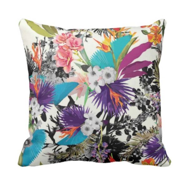 20X20 inches Set of 3 Cushion Covers Coloured Floral Flowers Printed Sofa Throw Pillows Multicolor
