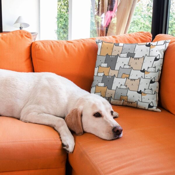 Cute Animal Baby Cat Printed Cushion Cover for Kids, Living Room, Bedroom, Sofa Throw Pillow Velvet - 16x16 Inches