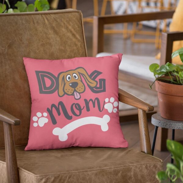 Birthday Gifts for Mom 24 x 24 inches Dog Mom Pets Printed Velvet Cushion Cover Throw Pillow