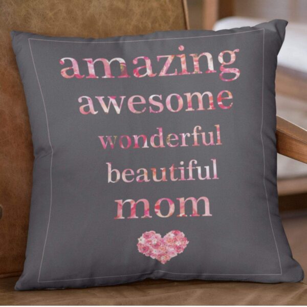 A Mom's Hug Cushion with Filler – 12x12 inch Soft Printed Cushion Cover | Washable, Skin-Friendly Fabric – Mother's Day & Birthday Gift f