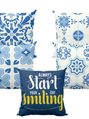 Attractively Floral Cushion Covers 12x12 Inches | Pack of 5 Throw Pillow Covers | Floral Cushion Covers for Sofa, Couch, Chair & Home Dec