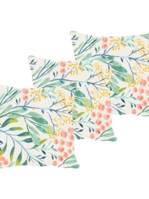Nice Floral Cushion Covers 12x12 Inches | Pack of 3 Throw Pillow Covers | Floral Cushion Covers for Sofa, Couch, Chair & Home Decor | Can