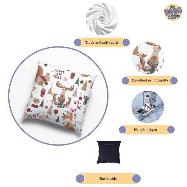 Canvas Cotton Christmas Reindeer Snowman House Decoration Cushion Covers (16x16 inches, Red)