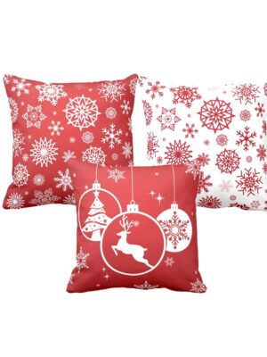 Christmas Gifts Cushion Covers House Decoration 24 x 24 inches Set of 3 - Snowflakes Ornaments Snowman