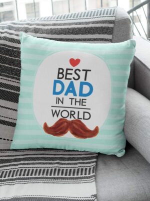Best Dad in The World Cushion Covers 16x16 inches for Father Birthday