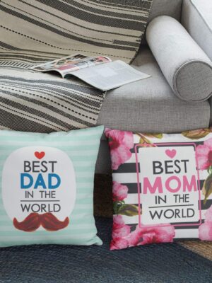 , Best Mom Dad in The World Cushion Covers 16x16 inches | Wedding Marriage Mothers Fathers Day