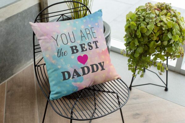 Birthday 12 x 12 inches You are Best Daddy Printed Velvet Cushion Cover Throw Pillow