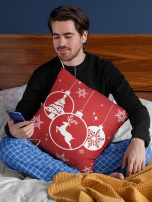 Christmas Gifts Cushion Covers House Decoration 20 x 20 inches - Snowflakes Reindeer Snowman